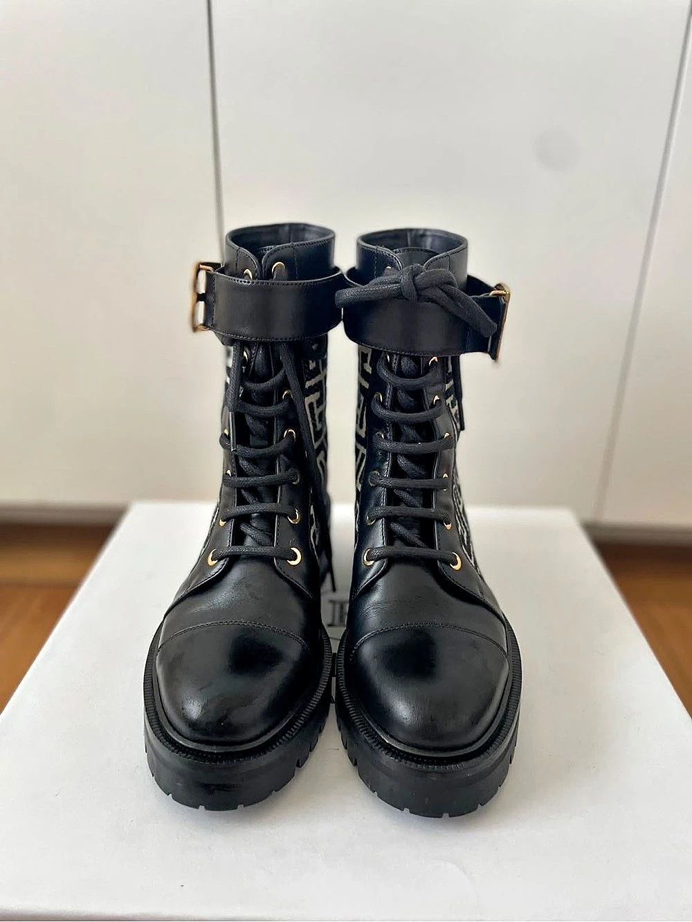 Balmain Ranger Romy Monogram Boots Black & White - Picture 3 of 9